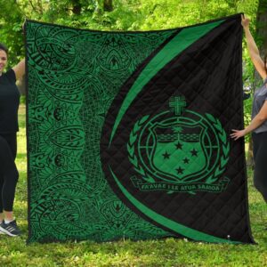 Samoa Coat Of Arms Polynesian Premium Quilt  Circle Style  06 J2  Quilt